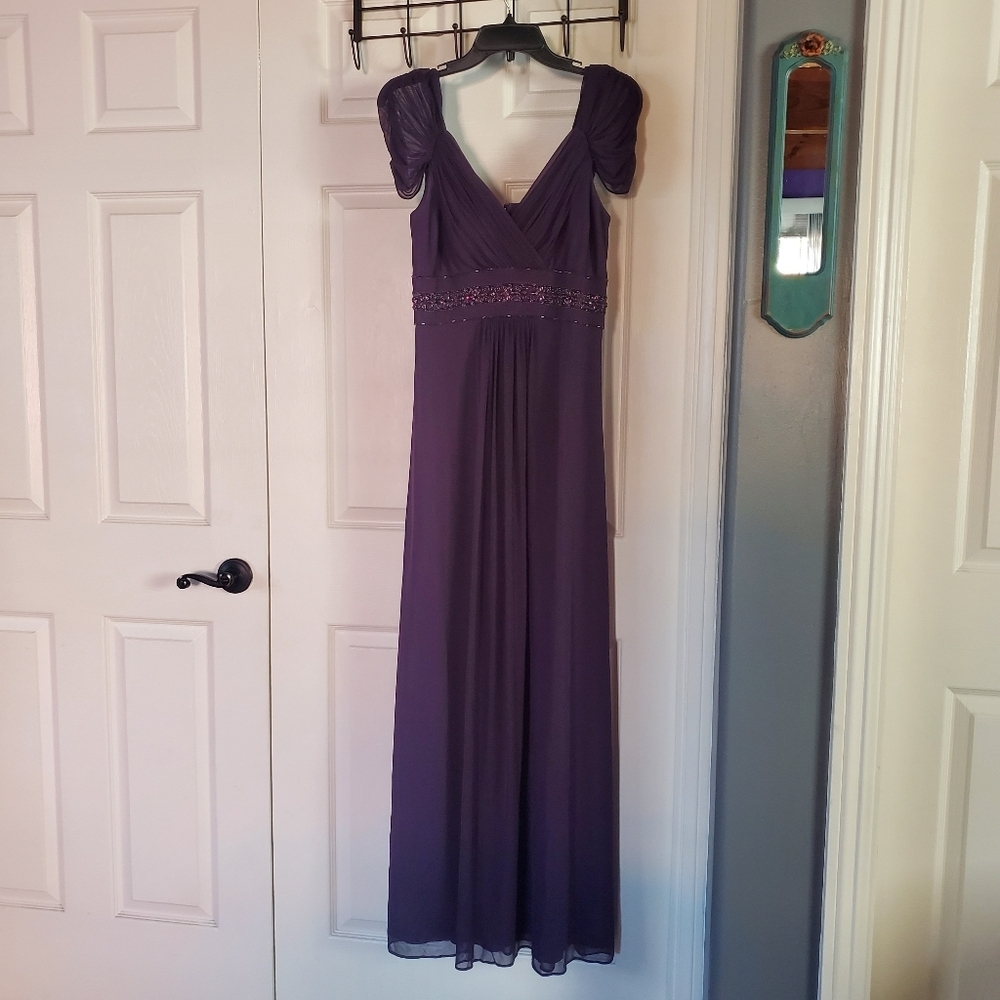 VTG Alex Evening Whimsigoth Maxi Dress Sz 8 Forest Fairy Beaded Babydoll Formal